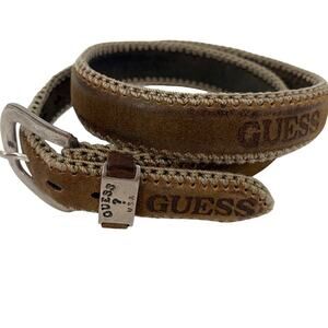 Vintage Guess USA Y2K Belt Sz M Whipstich Retro Indie Festival Heritage Embossed